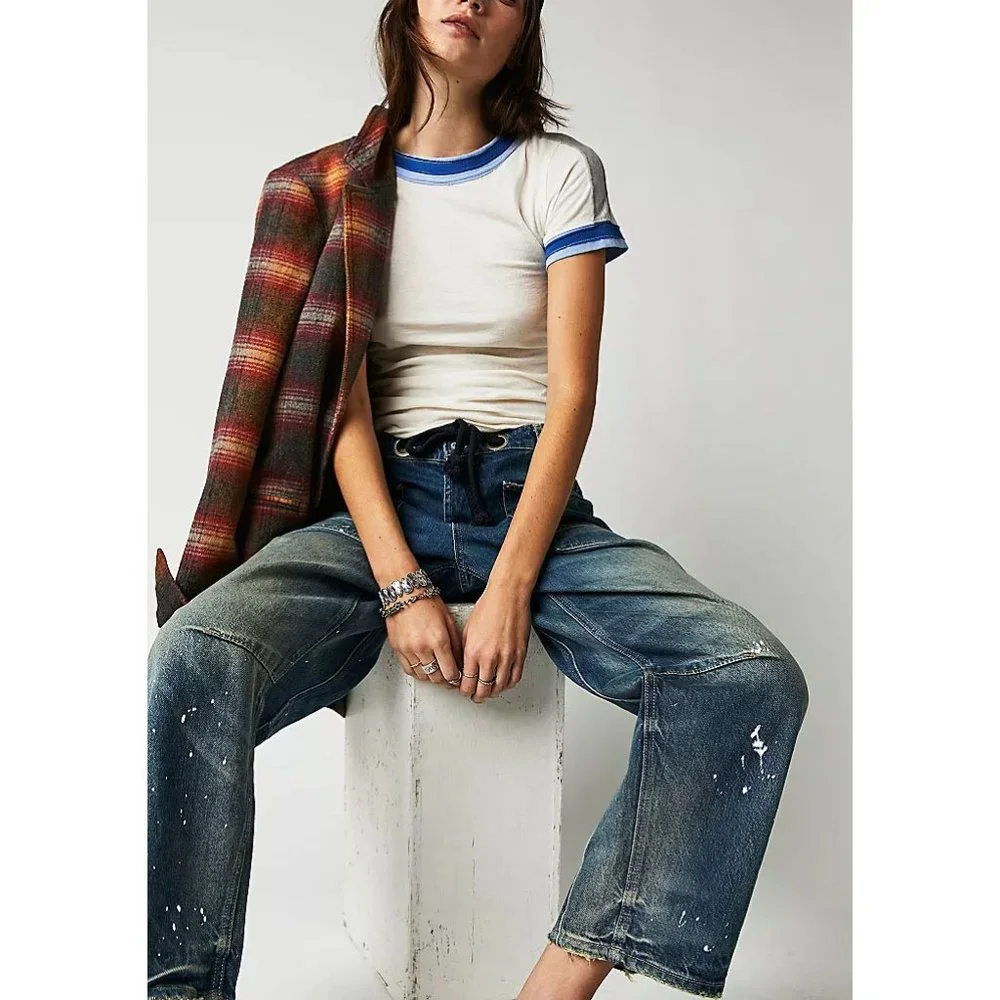 FREE PEOPLE Sporty Mix Tee / Nilla Cream - Picture 4 of 11